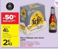 Bière d'Abbaye sans alcool LEFFE Blonde 0,0% vol.