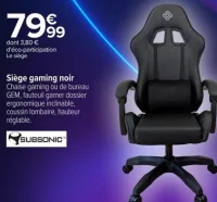 Siège gaming noir Subsonic GEM