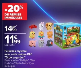 Peluches mystère avec code unique DLC "Grow a garden"