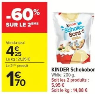 KINDER Schokobons White, 200 g