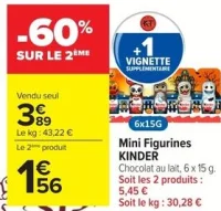Mini Figurines KINDER Chocolat au lait, 6 x 15 g