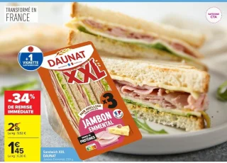 Sandwich XXL DAUNAT Jambon Emmental