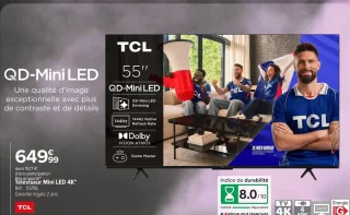 Téléviseur Mini LED 4K TCL 55P8L 55"