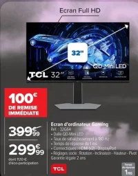 Écran d'ordinateur Gaming TCL 32G64 32"