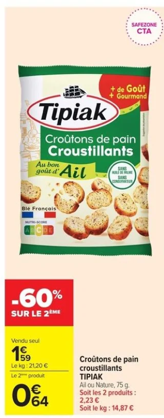 Croûtons de pain croustillants TIPIAK