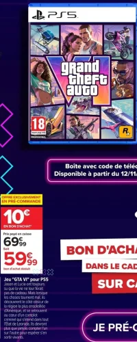 Jeu PS5 Grand Theft Auto VI