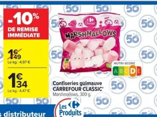 Confiseries guimauve CARREFOUR CLASSIC' Marshmallows