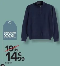 Pull demi zip homme Tex