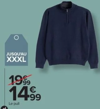 Pull demi zip homme Tex