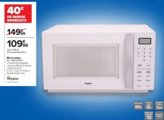 Micro-ondes Whirlpool MWO609WH