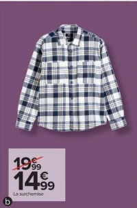 Surchemise à carreaux homme Tex