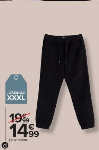 Jogger velours homme Tex