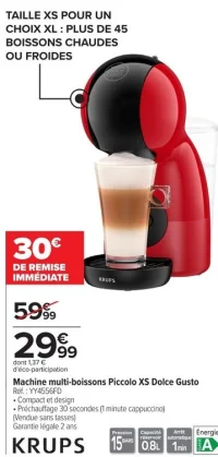 Machine multi-boissons Piccolo XS Dolce Gusto Krups