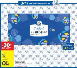 Mouchoirs Confort Carrefour Soft