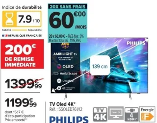 TV Oled 4K Philips 55OLED761/12