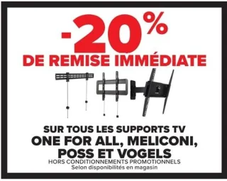 Supports TV One For All, Meliconi, Poss et Vogels