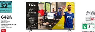 Téléviseur MINI LED 4K TCL 65C61K
