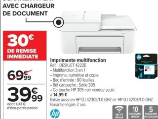 Imprimante multifonction HP DeskJet 4222E