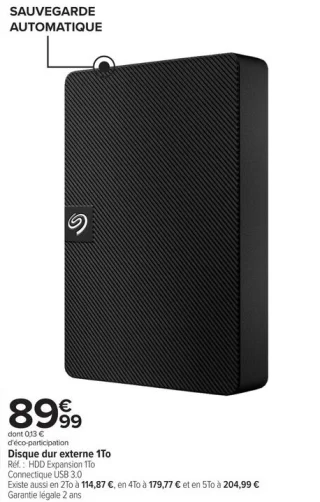Disque dur externe 1To Seagate HDD Expansion