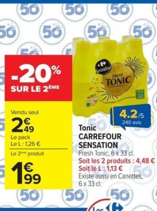 Tonic CARREFOUR SENSATION Fresh Tonic