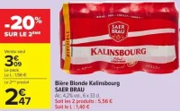 Bière Blonde Kalinsbourg SAER BRAU Alc. 4,2% vol.