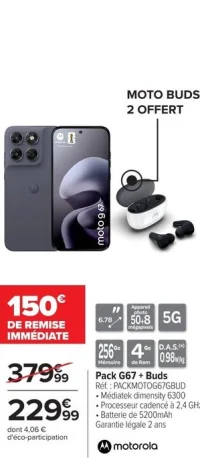 Pack Motorola G67 + Buds