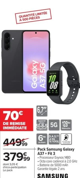 Pack Samsung Galaxy A37 + Fit 3