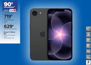iPhone 17 256 Go Noir Apple