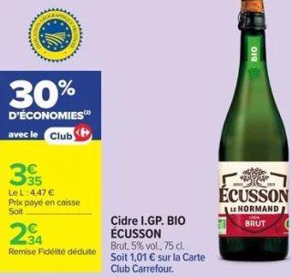 Cidre I.G.P. BIO ÉCUSSON Brut