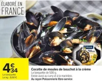 Cocotte de moules de bouchot à la crème