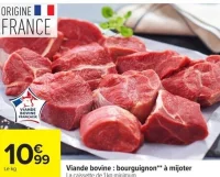 Viande bovine : bourguignon** à mijoter