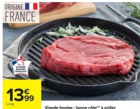 Viande bovine : basse côte** à griller