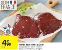 Viande bovine : foie à griller