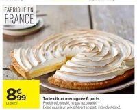 Tarte citron meringue 6 parts