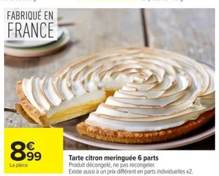 Tarte citron meringue 6 parts