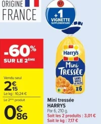 Mini tressée HARRYS Par 6, 210 g.