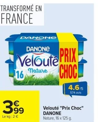 Velouté "Prix Choc" DANONE Nature