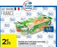 Yaourts aux fruits avec morceaux CARREFOUR CLASSIC'