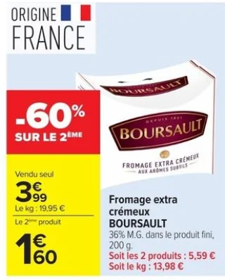 Fromage extra crémeux BOURSAULT