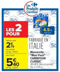 Mozzarella Maxi Pack CARREFOUR CLASSIC'