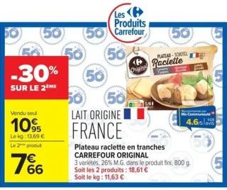Plateau raclette en tranches CARREFOUR ORIGINAL