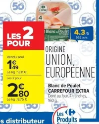 Blanc de Poulet CARREFOUR EXTRA Doré au four