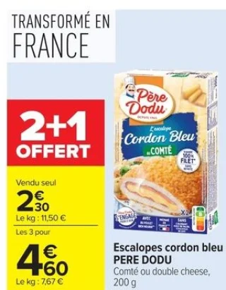 Escalopes cordon bleu PERE DODU