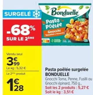 Pasta poêlée surgelée Bonduelle