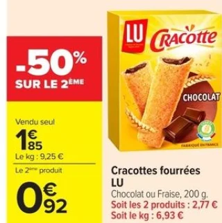 Cracottes fourrées LU