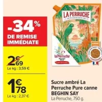 Sucre ambré La Perruche Pure canne BEGHIN SAY