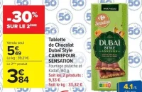 Tablette de Chocolat Dubaï Style CARREFOUR SENSATION