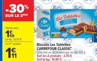 Biscuits Les Tablettes CARREFOUR CLASSIC'