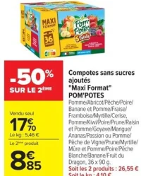 Compotes sans sucres ajoutés "Maxi Format" POM'POTES