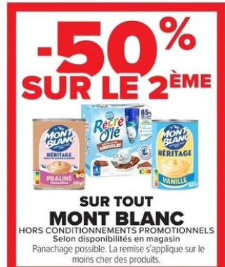 Produits laitiers et desserts MONT BLANC